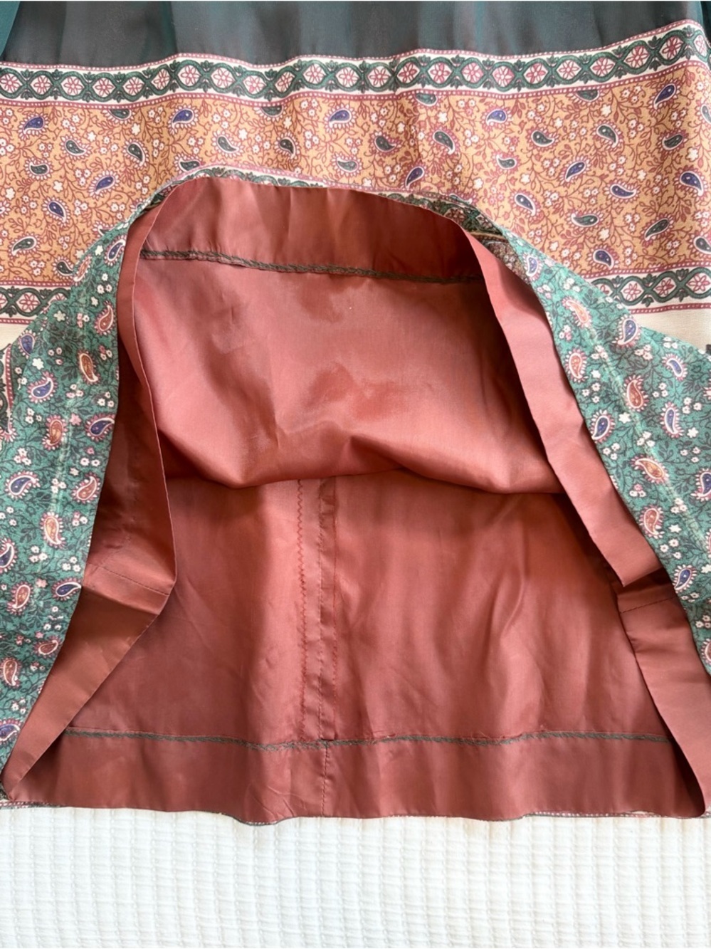 1970’s Vintage Bohemian Prairie Paisley Chiffon Maxi Dress by AJ Bari - Picture 9 of 10
